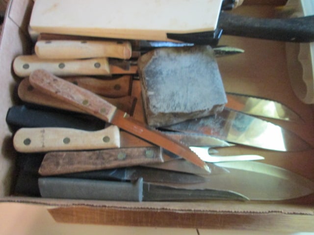 Large Grouping of Kitchen Knives, Sharpeners and Cutting Boards - 2