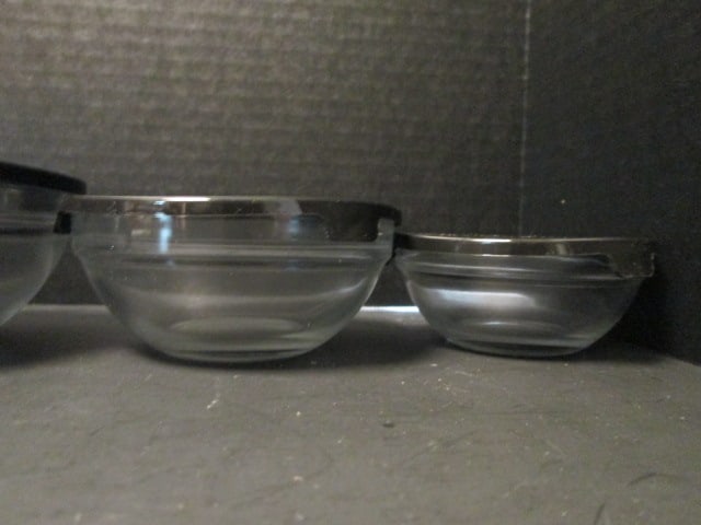 Glass and Stainless Steel Nesting Bowls - 8
