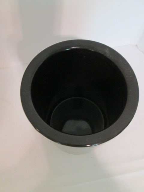 Black Ceramic Crock with 10 Piece Black Plastic Utensil Set - 5