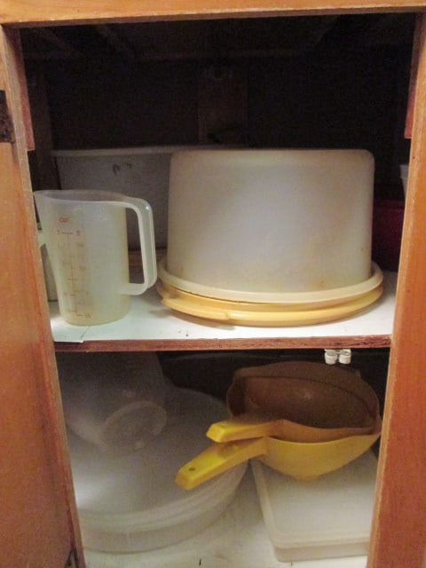 Nice Grouping of Vintage Tupperware-Dessert Carriers, Strainers, Pitchers, Cookie Cutters, etc. - 3