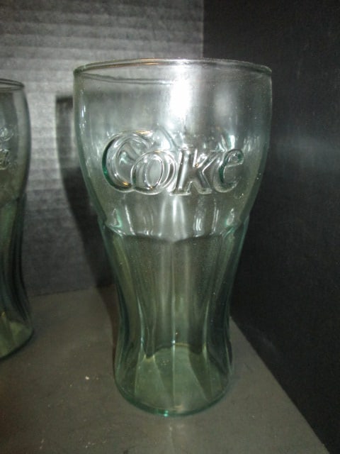 Six Coca-Cola Green Bell Glasses - 4