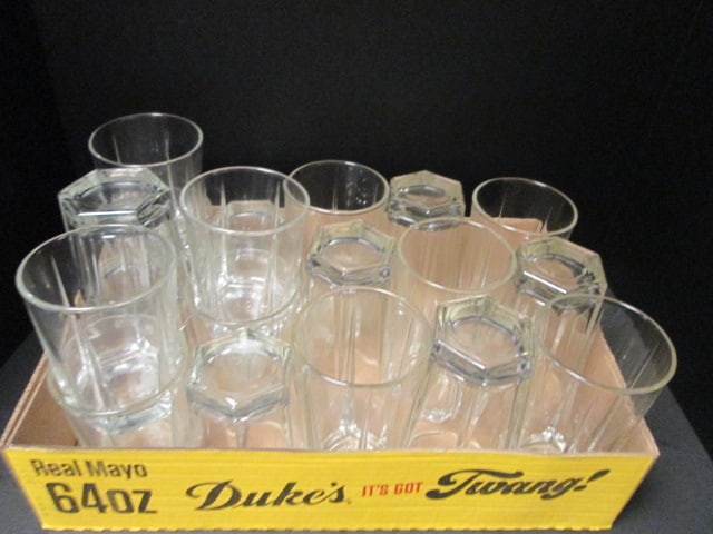 ARC Hexagonal Panel Pattern Tumblers and Ice Teas: (10)4 1/4"h, (9)6"h