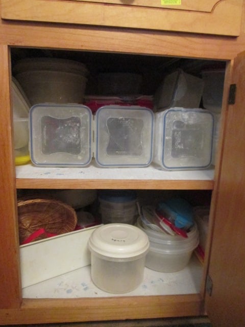 Contents of Kitchen Cabinets and Drawers-Kitchen Utensils, Plastic Storage Ware, - 3