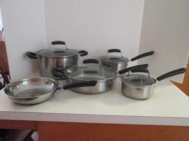 Essentials Home5 Piece Stainless Steel Cookware Set: Local Pickup Only