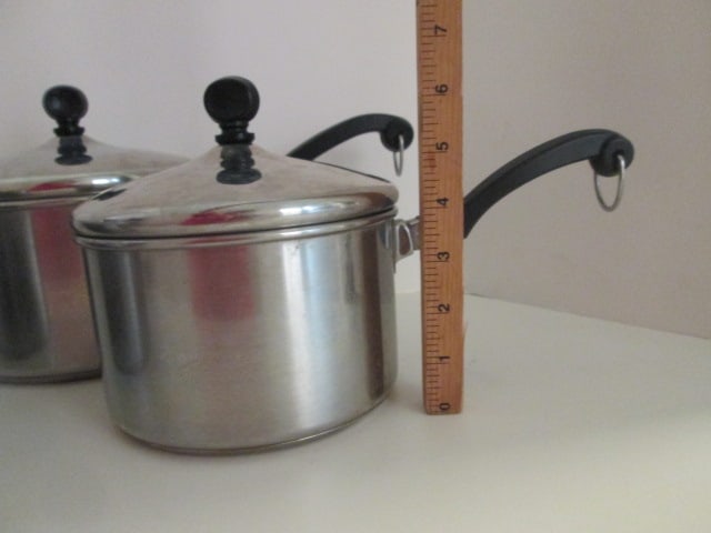 Farberware 3 Piece Stainless Steel Covered Sauce Pans - 4
