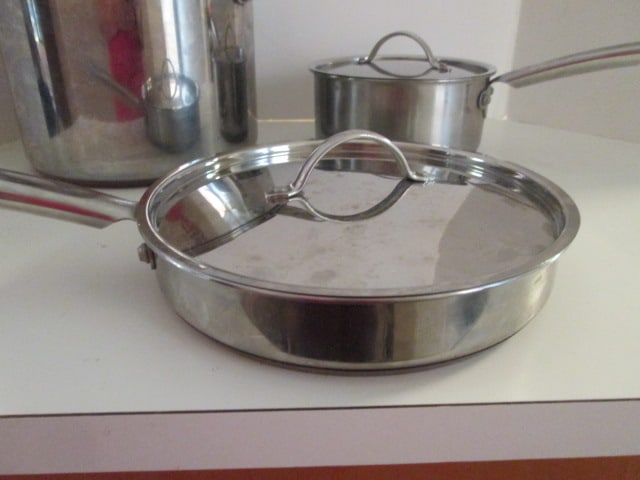 Martha Stewart Everyday Stainless/Copper 8 Quart Stockpot, 2 Quart Sauce Pan and 10" Skillet - 6