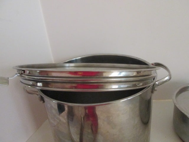 Martha Stewart Everyday Stainless/Copper 8 Quart Stockpot, 2 Quart Sauce Pan and 10" Skillet - 9