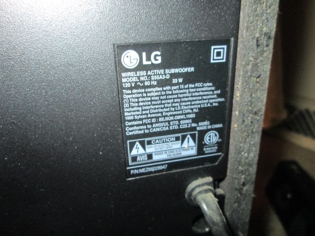 LG Wireless Subwoofer and Sound Bar - 4