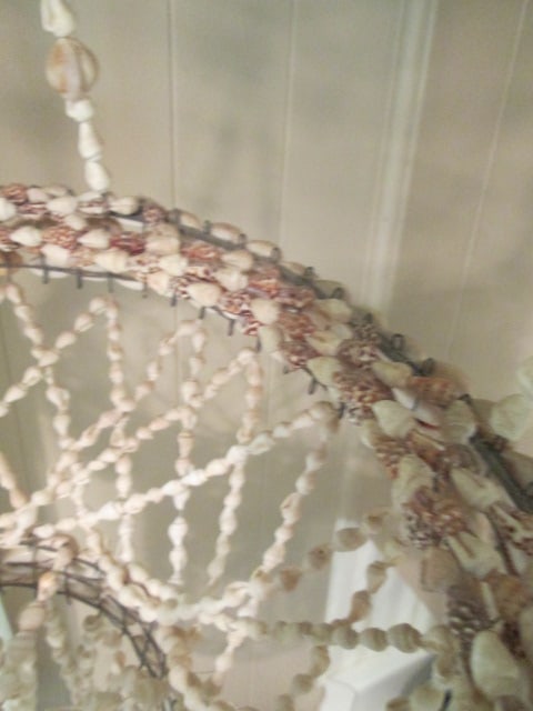 Midcentury Handcrafted Seashell Hanging Planter Basket - 5