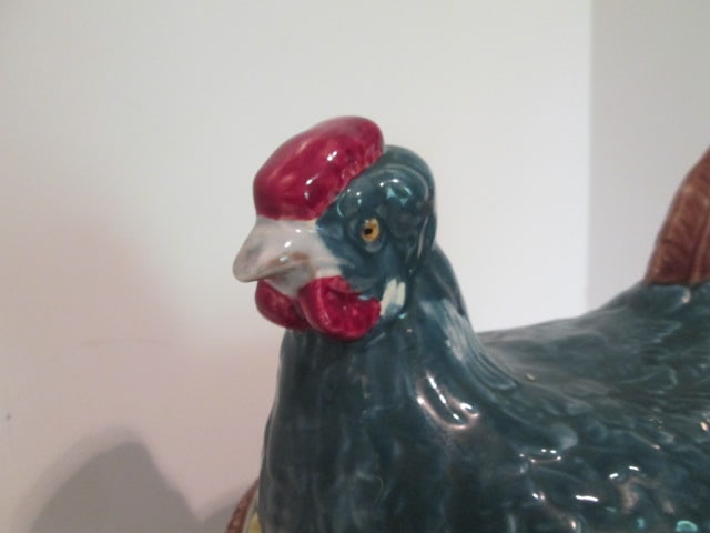 Portugal Pottery Hen on Nest Tureen with Chick/Egg Ladle - 3