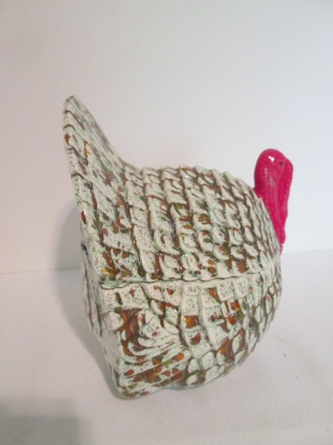 Retro Handcrafted Ceramic Drip Glaze Turkey Covered Dish - 2