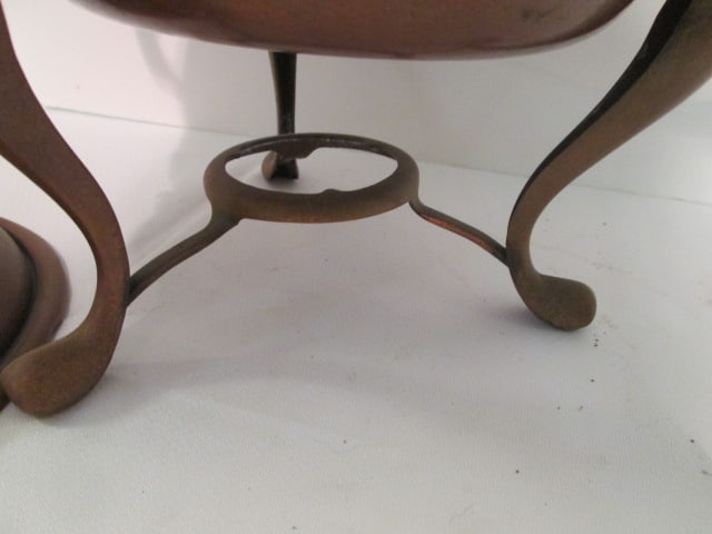 Antique Copper Chaffing Dish with Wood Handles - 5
