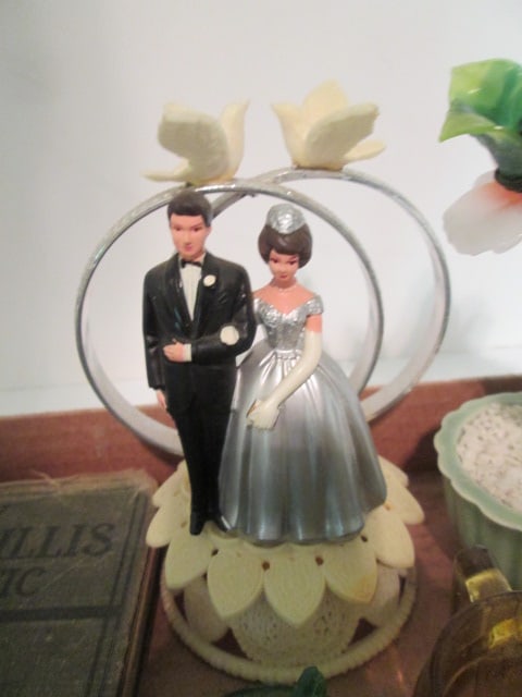 Antique Oddities-Pottery Piggy Bank, Miniature Glass Hens on Nest, Amber Barrel - 9