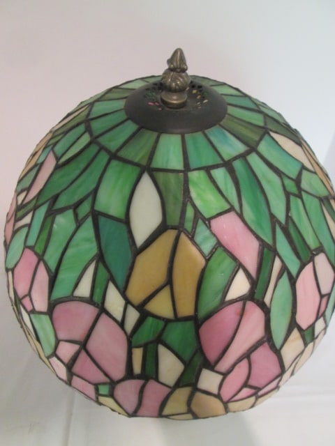 Tiffany Stained Glass Influenced Table Lamp - 2