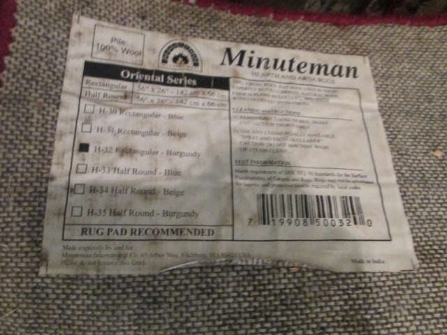 Minuteman Hearth and Area Rugs Oriental Series 100% Wool Burgundy Hearth Rug - 5