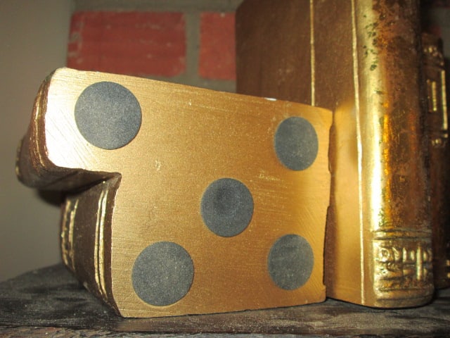 Pair of Gold Gilt "Stacked Book" Bookends - 3