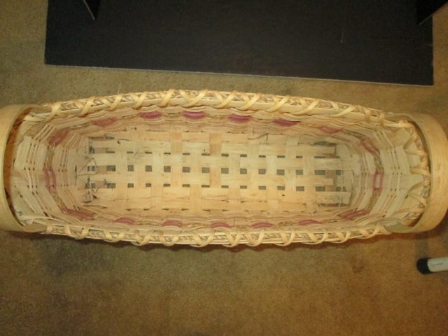 2 Loop Handle Split Oak Magazine Basket - 2