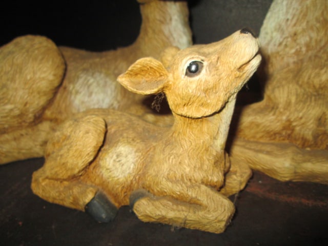 3 Piece Sculpted Deer Family Figures - 2
