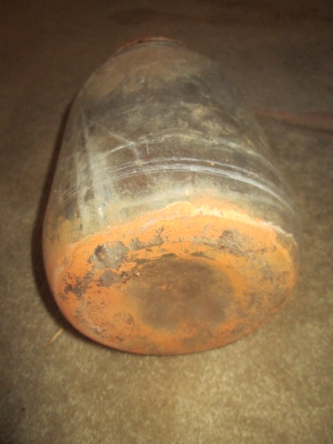 Old H.V. Long Candy Co. "Soft Blue Ribbon Stick Candy" Glass Jar with Metal Lid - 3