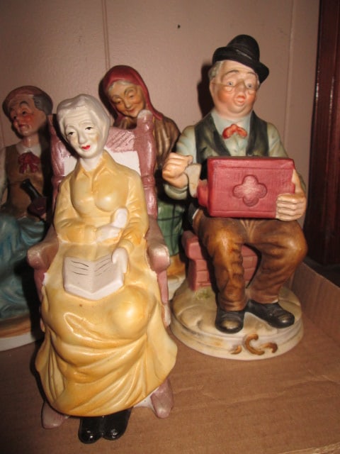 Bisque Porcelain Cobbler and Old Lady Figures - 2