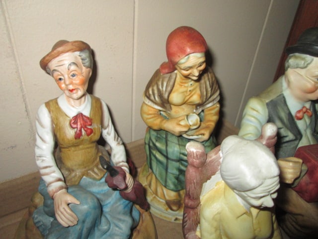 Bisque Porcelain Cobbler and Old Lady Figures - 5