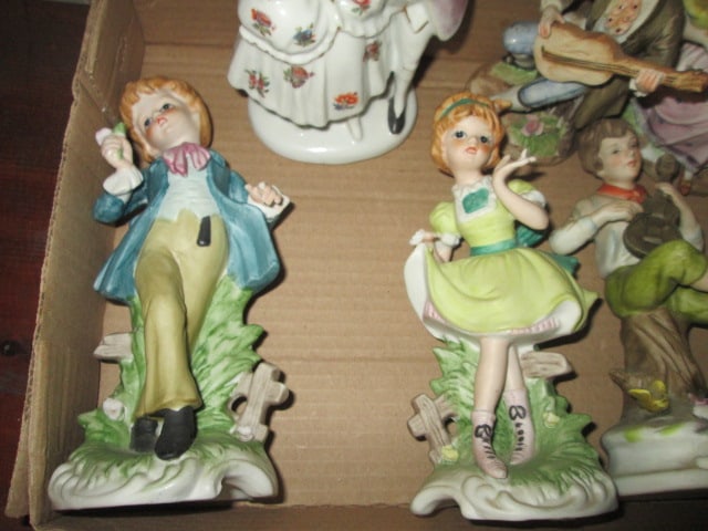 Bisque Porcelain Figures Depicting Victorian Era People - 2
