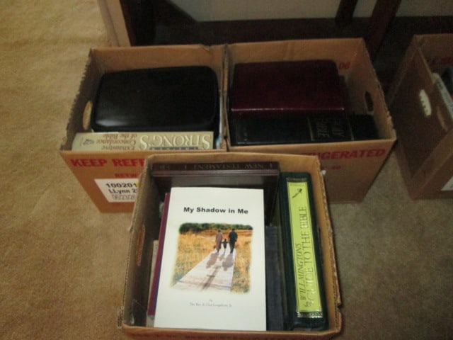 Large Collection of Bibles, Devotionals, Hymnals and Inspirational Books: Three boxes total, see all pictures and preview for titles, Local Pickup Only
