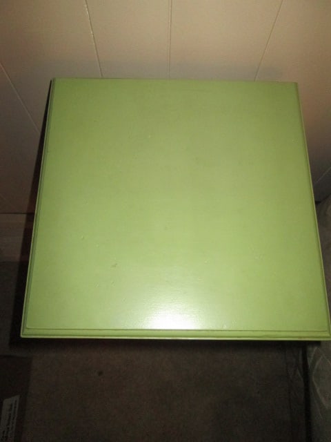 Painted Green Rustic Style Accent Table with Drawer - 2