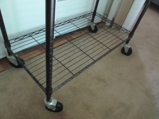 Portable Black Wire Hanging Rod Utility Cart - 2