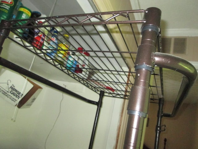 Portable Black Wire Hanging Rod Utility Cart - 3