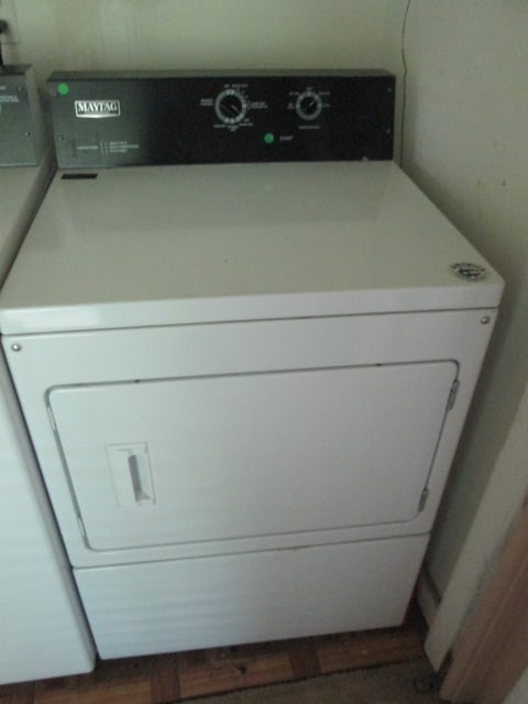Maytag Commercial Electric Dryer: Model MEDP575GW0, Serial #MX2303729, interior drum light, Bring Tools and Additional Person to Help You Unhook and Load, Local Pickup Only