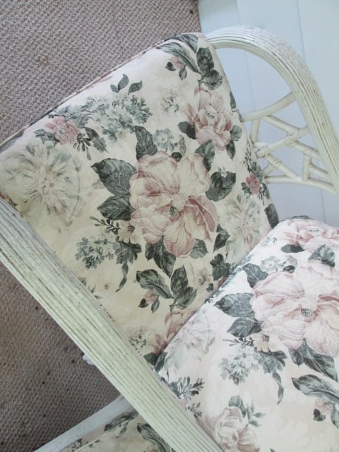 3 Piece Painted White Rattan Sofa and Arm Chair Set - 3