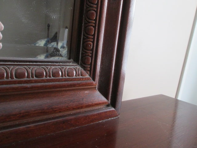 Bassett Mahogany 3 Drawer Serpentine Front Double Dresser with Beveled Broken Scroll Pediment Mir... - 7
