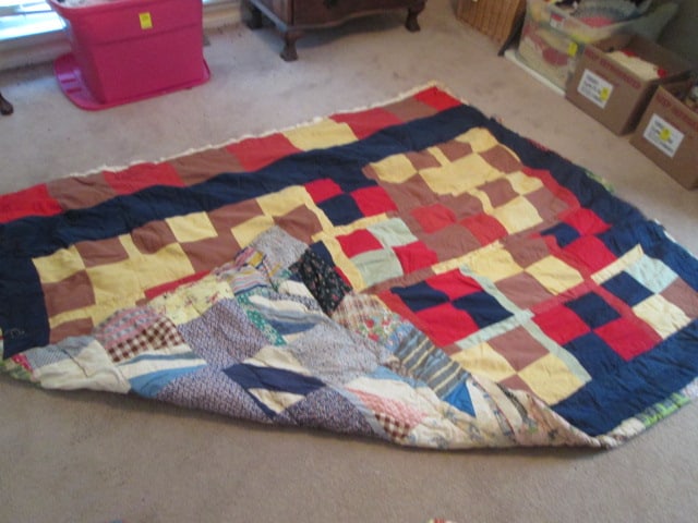 Three Antique Hand Sewn Patchwork Quilts - 3