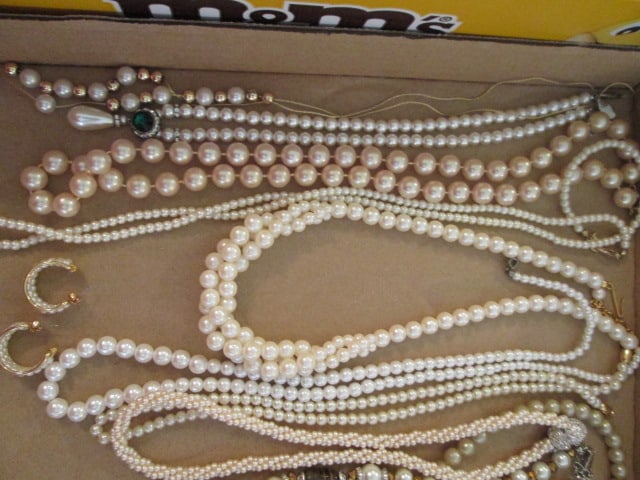 Faux Pearl Necklaces and Earrings - 2