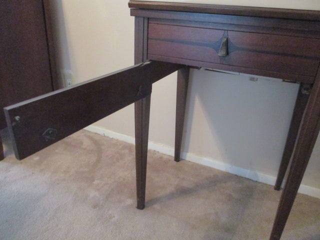 Vintage Sears Kenmore Model 2142 Sewing Machine in Wood Sewing Cabinet and - 11