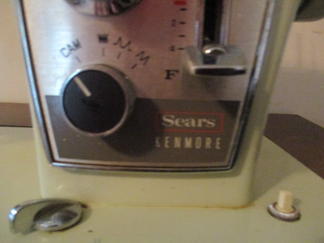 Vintage Sears Kenmore Model 2142 Sewing Machine in Wood Sewing Cabinet and - 4