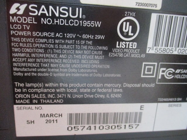 Sansui 19" LCD TV with Remote - 6