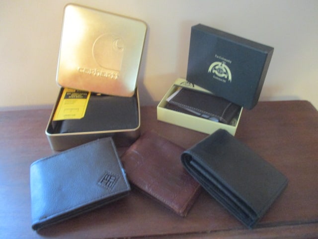 Five Like New/New Men's Wallets-Carhartt, Columbia, Dopp, etc.: .