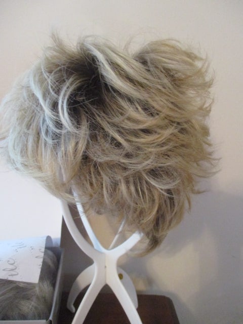 Two Ladies Synthetic Hair Layered Shag Cut Wigs and Handmade Chemo Caps - 2