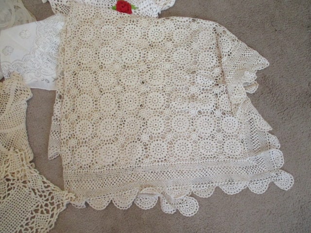 Vintage Lace Dollies and Table Cloths - 5