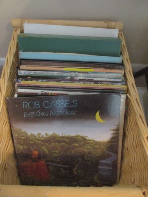 Vintage Vinyl LPs and Compilation Sets in Woven Basket - 5