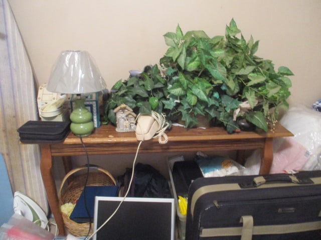 Room Contents-Office Chair, Console Table, Comforter Sets, Hampers, Hanging Rack, - 6