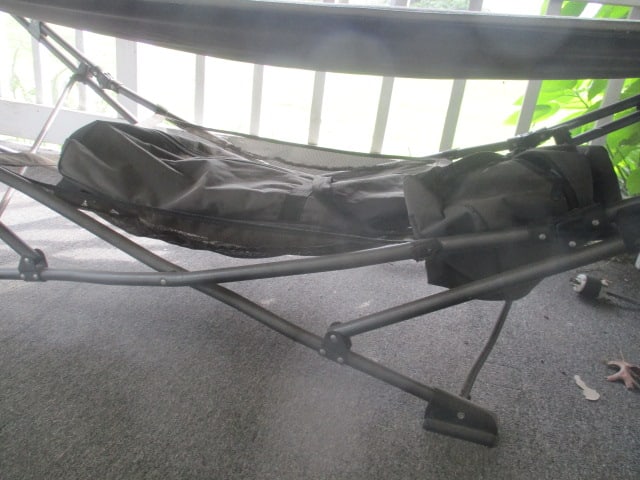 Portable Metal Frame Folding Hammock with Pillow and Rolling Storage Bag - 4