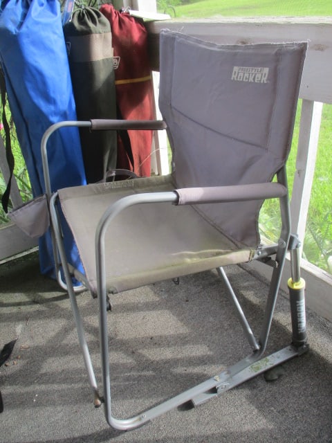 Four Folding Sport/Outdoor Chairs-Freestyle Rocker, Two Coleman Deluxe Oversized Chairs - 4