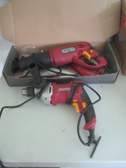 Chicago Electric Electric Heavy Duty 1/2" Drill and 6 Amp Reciprocating Saw (1 of 7)