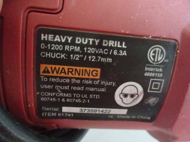 Chicago Electric Electric Heavy Duty 1/2" Drill and 6 Amp Reciprocating Saw - 3
