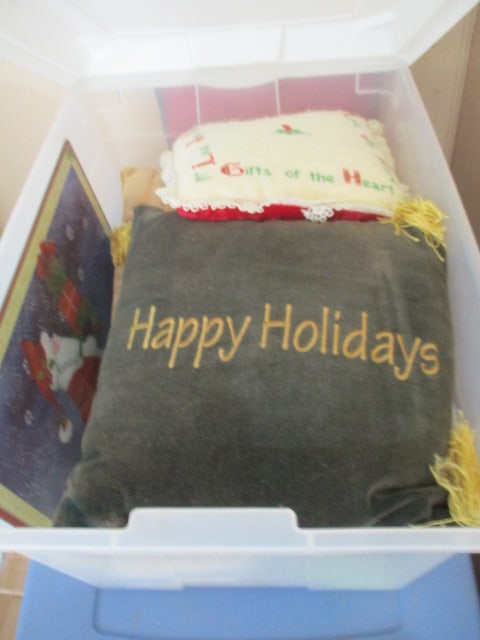 Corner Lot of Christmas and Holiday Decorations in Totes - 4