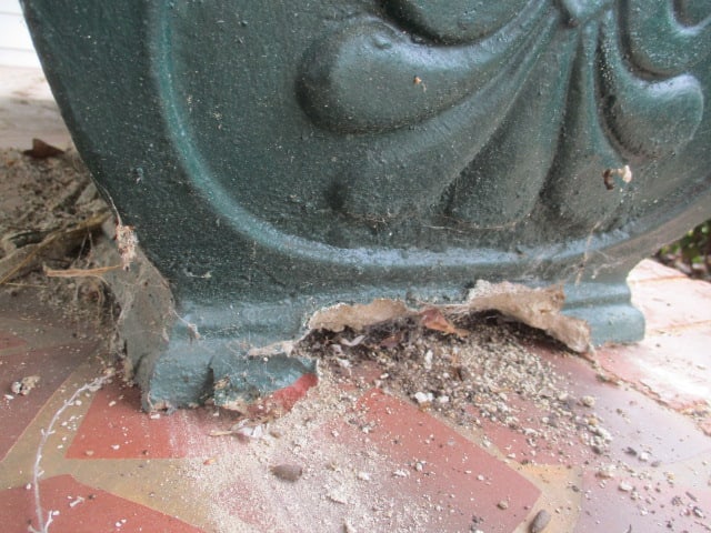 Pair of Painted Green Concrete Planters - 9