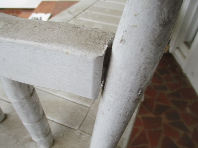 Painted White Wooden Spindle Back Bench - 5
